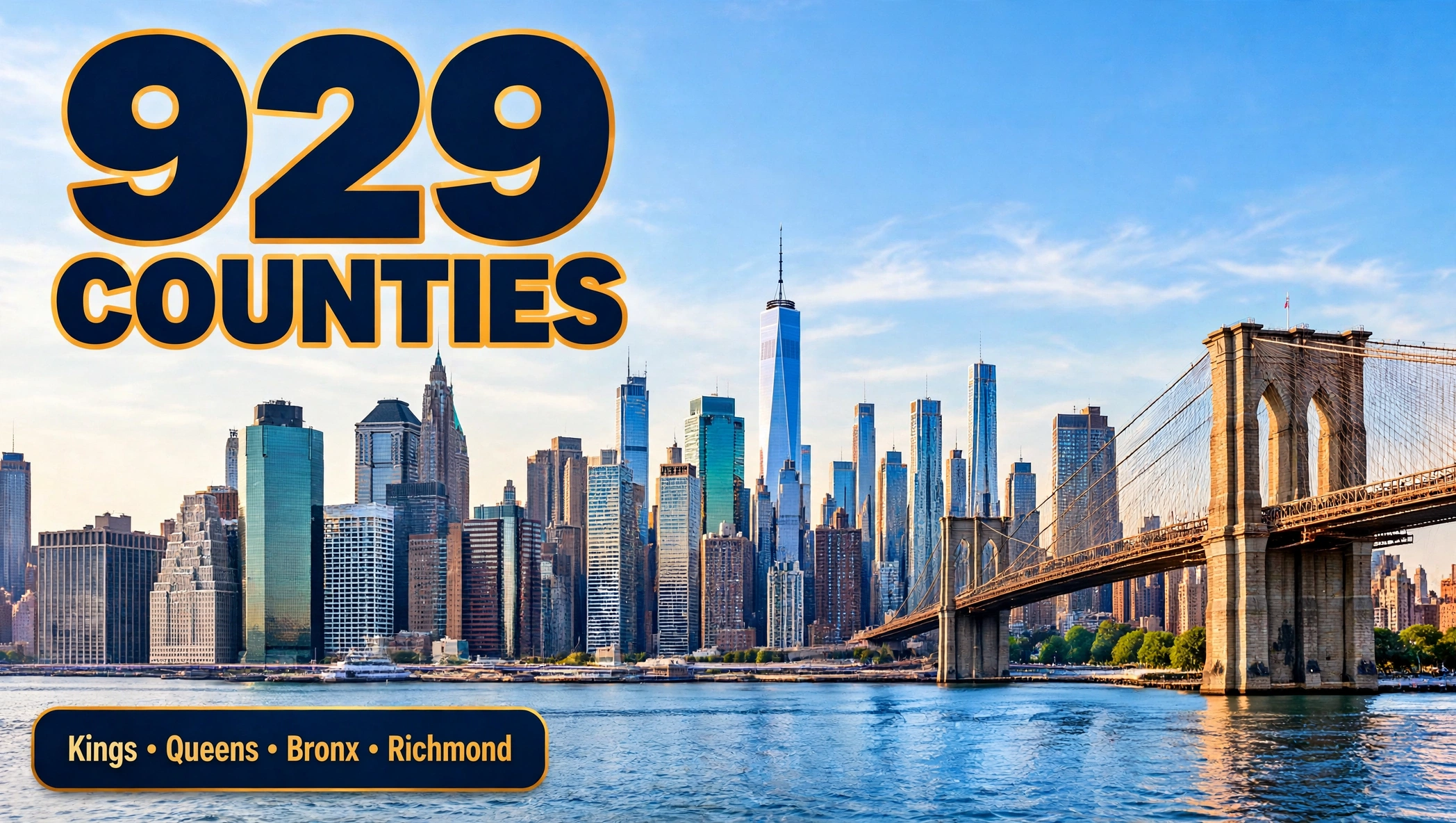 929 area code counties five counties New York City