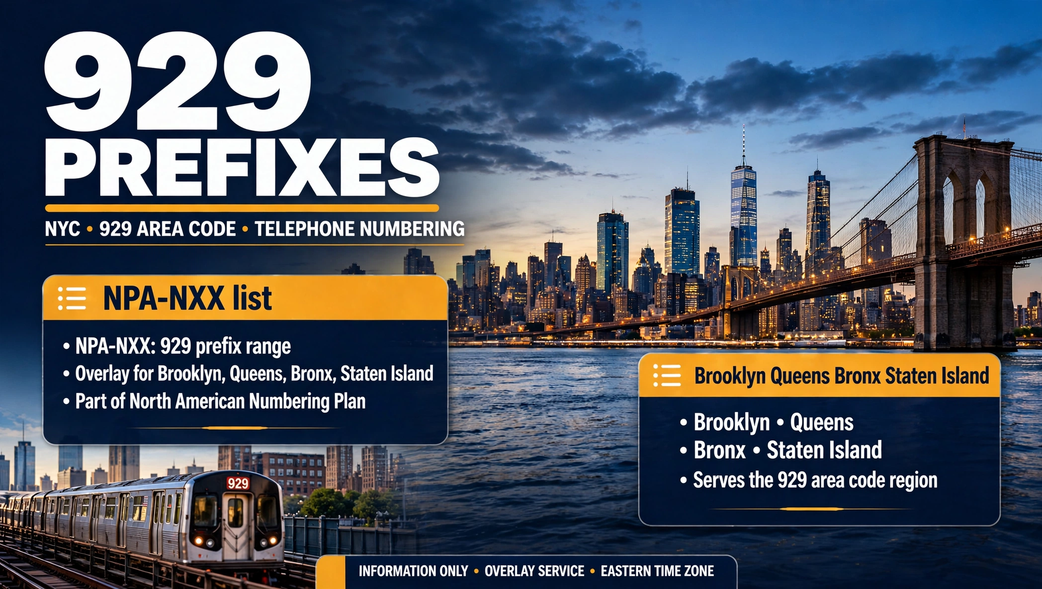 929 prefixes NPA NXX list guide