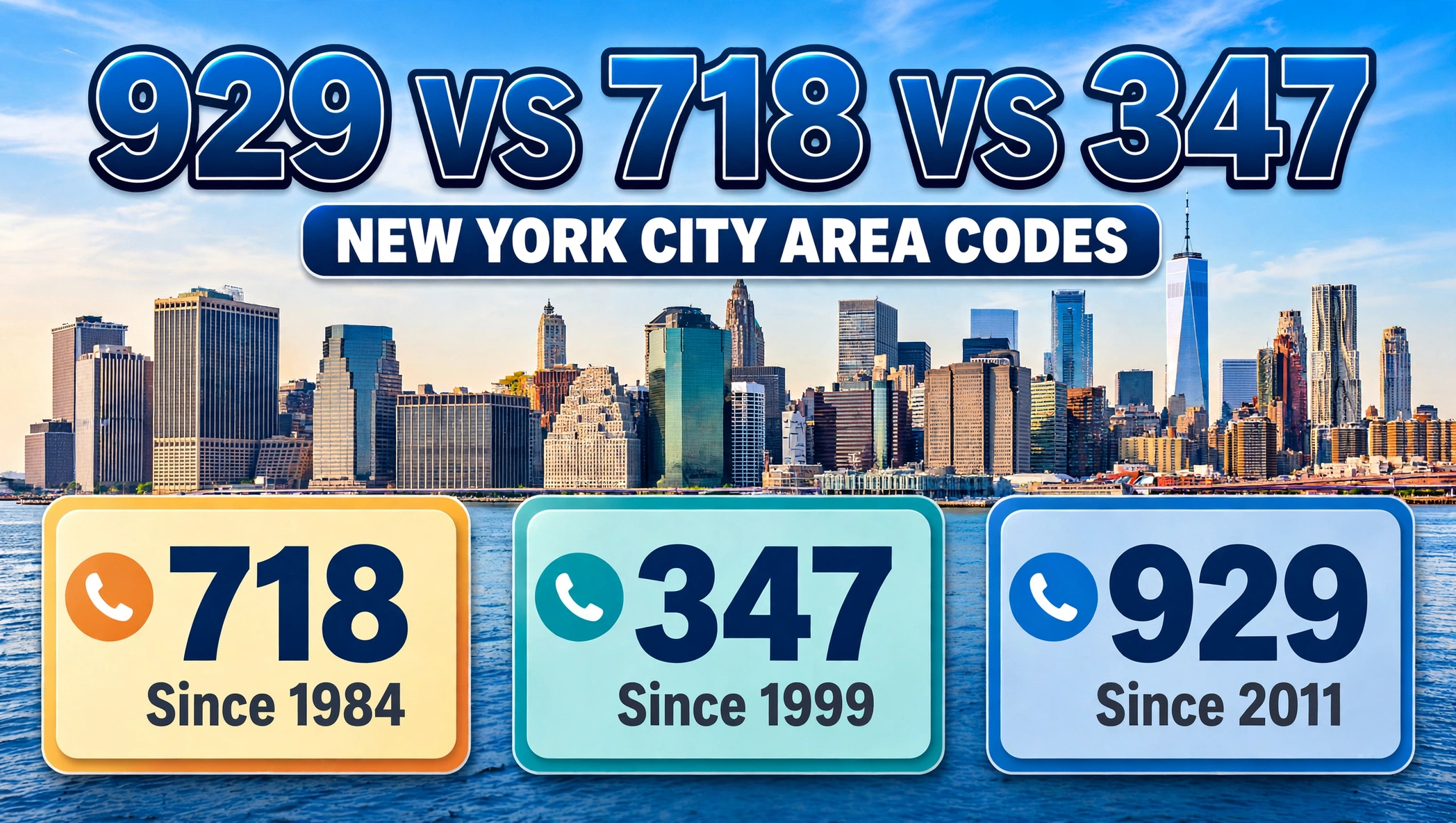 929 vs 718 vs 347 New York City area codes since 2011 1984 1999