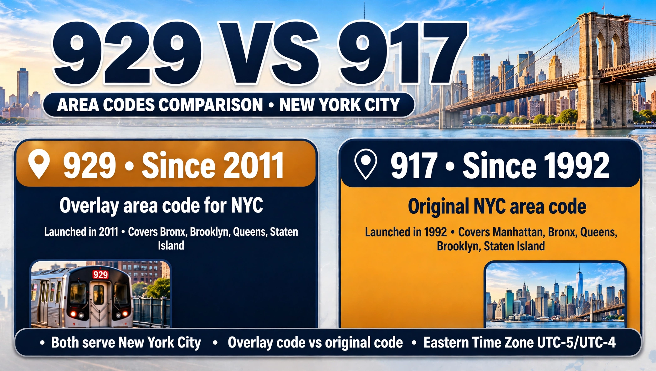 929 vs 917 area codes comparison