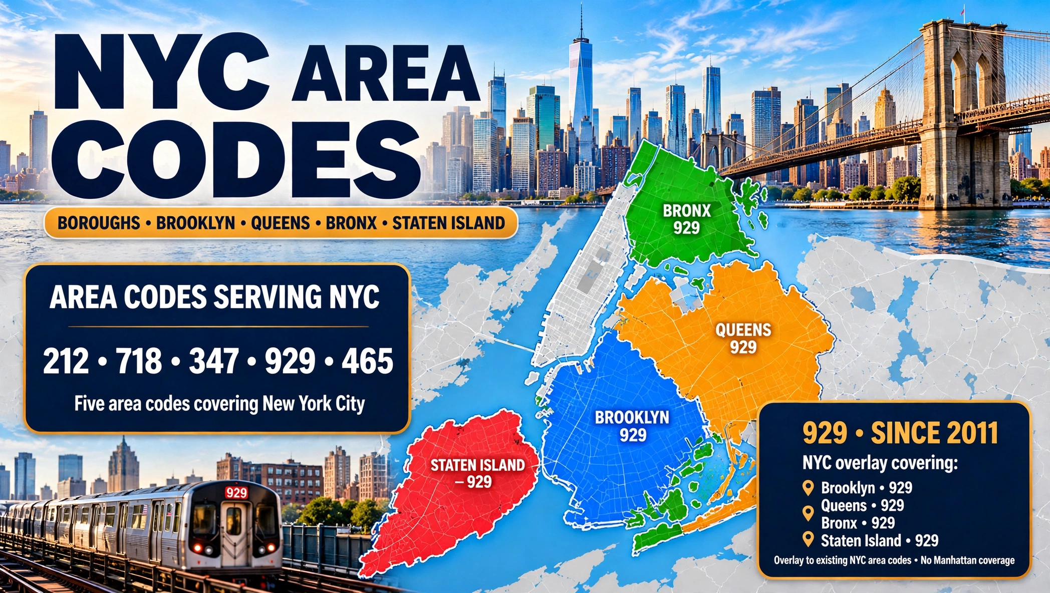 Complete New York City area code table